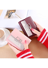 Bóp ví nữ mini gấp gọn cầm tay nút bấm chữ nhật cách điệu thời trang - Hàng cao cấp