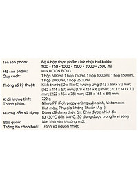 Bộ 6 hộp đựng thực phẩm chữ nhật Inochi Hokkaido (500-750-1000-1500-2000-2500ml)