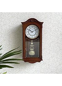Đồng hồ treo tường RHYTHM WOODEN WALL CLOCKS CHIME CMJ502FR06 ( Kích thước 23.0 x 48.1 x 10.9cm), Vỏ màu nâu