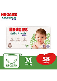 Tã/bỉm quần Huggies Naturemade M58/L44/XL38/XXL26