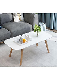 Bàn trà, bàn sofa chữ nhậ mặt bàn bo góc bệt chân gỗ tự nhiên phòng khách, phòng ngủ cao cấp sang trọng