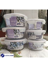 Bộ 6 Hộp Bảo Quản Thủy Tinh Tròn Lock&Lock Glass Euro (LLG821x3,LLG831x3) LLG821S6