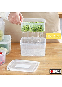 Combo 02 hộp lạnh bảo quản thực phẩm Nakaya 1100ml Made in Japan