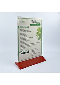 Kệ mica 2 mặt Enter E23 210x300mm đế màu A4 đứng, Kệ menu nhà hàng, Standee mica để bàn, Bảng quét mã QR Code