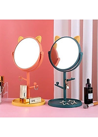 Gương Tai Mèo Để Bàn Trang Điểm Xoay 1 Mặt Hàn Quốc - Hàng chính hãng