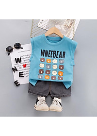 Bộ đồ bé trai sát nách phong cách Hàn Quốc - Bộ quần áo bé trai từ 9-20kg (SS-3139B)