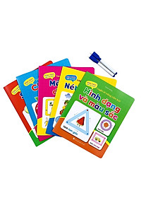 Bộ Vở Viết Xóa Được - Wipe Clean Luyện Viết, Làm Toán Không Sợ Sai ( Bộ 5 Cuốn) - Tặng Kèm 2 Bút