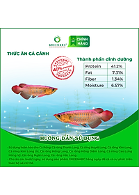 Thức ăn Cá Rồng GREENABC - Arowana Fish – Hàm lượng protein 40% giúp tăng trưởng nhanh, tăng đề kháng, vảy rực rỡ - Hộp 350g