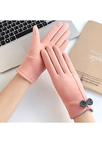 Găng tay nữ cảm ứng lót nỉ siêu ấm mùa đông- gang tay nu cam ung lot ni am mua dong