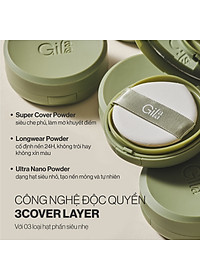 Siêu Phấn Nước Che Phủ GILAA Vegan Super Cover Cushion SPF50+/PA+++ (1 lõi x 15g)
