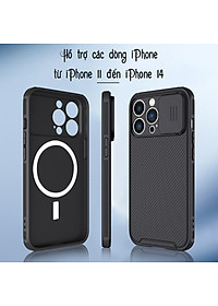 Ốp lưng kéo nắp hỗ trợ sạc từ tính dành cho iPhone 12 / 13 / 14 / 15 / 12 Pro / 12 Pro Max / 13 Mini / 13 Pro / 13 Pro Max / 14 Plus / 14 Pro / 14 Pro Max / 15 Plus / 15 Pro / 15 Pro Max - Hàng chính hãng