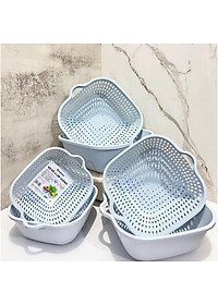 Bộ Thau Rỗ Đựng Rau Củ Quả Đa Năng Chất Liệu Nhựa PP Nguyên Sinh Chuẩn Nhật , EU Đảm Bảo An Toàn Cho Sức Khỏe - Hàng Việt Nam