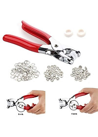 Cây Kìm Bấm Cúc Vành Áo Kim Loại Đa Năng Bộ Kìm Bấm Khuy Kèm 100 Cúc Bấm 9.5mm Thép Không Gỉ, Khoen Quần Áo Tiện Lợi - hàng Loại 1.  Chính Hãng MINIIN