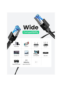 Ugreen UG40172NW190TK 3m 40Gbps 2000mhz dây dẹt Nylon Braided Màu Đen Cáp mạng Cat8 - HÀNG CHÍNH HÃNG