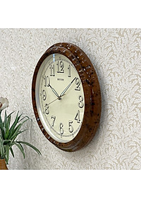 Đồng hồ treo tường Nhật Bản Rhythm CMG713NR06, Kt 36.0 x 5.6cm, 920g, Vỏ nhựa. Dùng Pin.