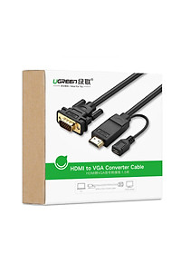Dây Cáp Chuyển Đổi HDMI To VGA Hỗ Trợ Nguồn Ugreen 30449 (1.5m) - Hàng Chính Hãng