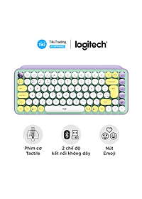 Bàn phím cơ học không dây Bluetooth Logitech POP Keys kết nối đa thiết bị các phím Emoji tùy chỉnh – Hàng chính hãng