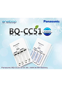 Bộ sạc và pin PANASONIC Eneloop CC51E ( 2 viên AA 2000mAh) - Hàng chính hãng