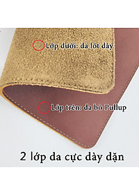 Lót chuột da bò thật P104, bàn kê chuột 2 lớp dày dặn, đường may chắc chắn, lót êm tay và bắt quang cho game thủ ngồi máy tính lâu