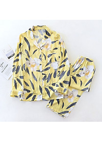 Đồ Bộ Nữ Dài Tay, Pijama Mặc Nhà Cho Nữ Bigsize Azuno BN2111 Chất Liệu Cotton Lụa Có Thể Mặc Mùa Hè