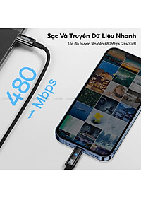 Cáp Tự Ngắt BASEUS Explorer Series Typc-C to iP Sạc Nhanh 20W, Đầu Cáp Trong Suốt Đèn LED báo Sạc Dây Bện Nylon - Hàng Chính Hãng