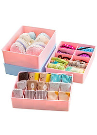 Bộ 3 khay nhựa PP đựng áo ngực, đồ lót, tất đa năng Homestar