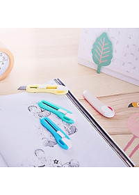 Dao rọc giấy mini 55mm Deli - 4 màu - Xanh lá/ xanh dương/ hồng/ vàng - 2024