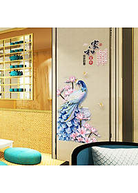 Decal dán tường Tranh Dán Tường Con Công Xanh SK9374