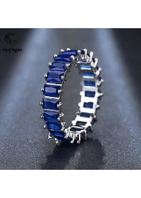 Nhẫn bạc 925 Huệ Ngân - Đá vuông đính vòng tròn RR1750