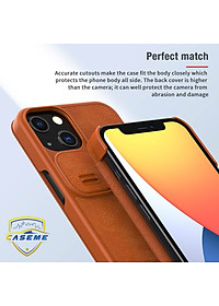 Bao da dành cho iPhone 13 hàng chính hãng Nillkin QIN có nắp trượt bảo vệ camera