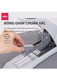 Dập ghim Deli, cỡ lớn 210 trang, Đen, Xám - 1 cái E0395