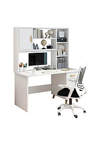 Bàn Học Bằng Gỗ MDF Liền Giá Sách SMLIFE Doron