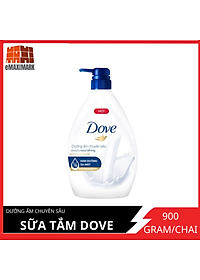 Single Sữa Tắm dưỡng thể 900g Dove Dưỡng ẩm chuyên sâu Deeply Nourishing với 1/4 kem dưỡng da mặt