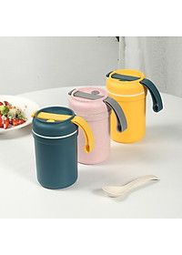 Hộp Cơm Văn Phòng Giữ Nhiệt  2 Lớp 2 Tầng Tiện Lợi Kèm Hộp Đựng Canh Soup và Bộ Đũa Thìa INOX – Chất Liệu INOX304An Toàn Cho Sức Khỏe – Hàng Chính Hãng MINIIN- Tặng Túi Đựng Cơm