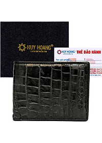 Ví Nam Da Cá Sấu Huy Hoàng HT2219 (12.5 x 10 cm) - Đen