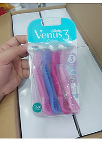 Dao cạo 3 lưỡi Gillette Venus 3 Colors ( vỉ 4 cây)