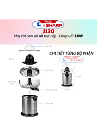 Máy Vắt Cam Sharp EJ-J130-ST - Hàng Chính Hãng