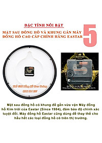 Đồng Hồ Treo Tường EASTAR Cao Cấp Tròn – Số Dập Nổi Máy KIM TRÔI – Bảo Hành 2 Năm – Tặng Pin Maxell