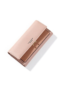 Ví dài bóp nữ cầm tay gấp da trơn kiểu dáng thời trang xinh