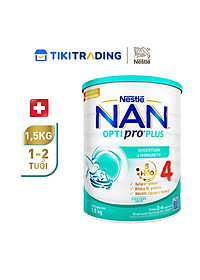 Sữa bột Nestlé NAN OPTIPRO PLUS 4 1500g/lon với 5HMO giúp tiêu hóa tốt + Tăng cường đề kháng (2 - 6 tuổi) - Tặng Đồ chơi toán học cân bằng