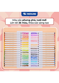 Bút Lông Màu Thiên Long Fiber Pen Washable SWM-C006 - 36 Màu- Viết Được Nét Mảnh Nét To- Mực rửa được