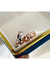 Nhẫn nam nữ titan khắc chéo phong cách 