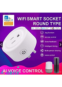 Ổ Cắm Điện Điều Khiển Qua Điện Thoại Thông Minh, App Tuya Hoặc Smart Life, 100V 220V-10A