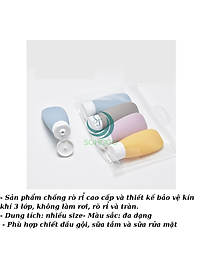 Set Chai Chiết Du Lịch 4 Màu Pastel Siêu Xinh Combo Chai Chiết Mỹ Phẩm Mini – Gọn Nhẹ, Sang Xịn Bộ Chiết Đựng Mỹ Phẩm Du Lịch – Nhỏ Gọn Chuẩn Trend Set Chai Silicone Du Lịch – Không Rò Rỉ, Mềm Mịn SBộ Chai Mini Đi Du Lịch – Màu Dễ Thương, Dễ Phân Loại