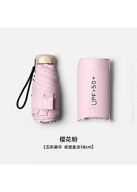 Dù Mini Gấp Gọn  UPF50+ 2 Lớp Chống UV Tia Cực Tím ( Ô Che Mưa Nắng Bỏ Túi Văn Phòng Kích Thước Siêu Nhỏ 18cm ) - Hàng Chính Hãng MINIIN