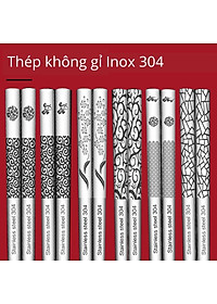 Đũa Vuông Inox 304 Chống Trượt Soika - Hộp 10 Đôi 