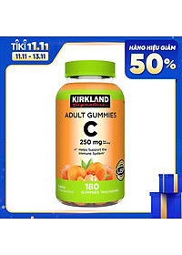 Kẹo dẻo bổ sung Vitamin C Kirkland Adult Gummies C 250mg hộp 180 viên của Mỹ