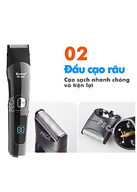 Tông đơ cắt tóc đa năng 11in1 Kemei KM-8508 nhiều đầu thay thế dùng cắt tóc, chấn viền, cạo râu, cạo lông, tỉa lông mũi, cạo chân mày,...có màn hình LED hiển thị điều chỉnh 2 mức tốc độ sạc nhanh 2h
