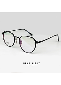 ọng Kính Cận, Kính Giả Cận TITANIUM Cao Cấp, Mắt Vuông Tròn, Siêu Nhẹ, Dẻo, Đen Vàng, Đen Bạc, Full Đen - BLUE LIGHT