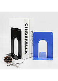 Combo 2 Giá Chặn Sách Kim Loại Để Bàn Bằng Tâm Thép Dày Đặc Có Đường Gân Chịu Lực Legaxi